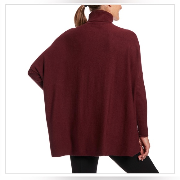 Joseph A. Solid Turtleneck Poncho in Cabernet
Large - Picture 3 of 7